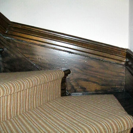 Close-up shot of the faux wood grain effect on Windermere Ave, Toronto, ON 